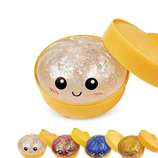 Colorful Glitter Dumplings Pinch Squishy Dumpling Toys Steamed Buns Cute Food Toys Soft Dumplings Toys Decompression Props비누 스퀴시