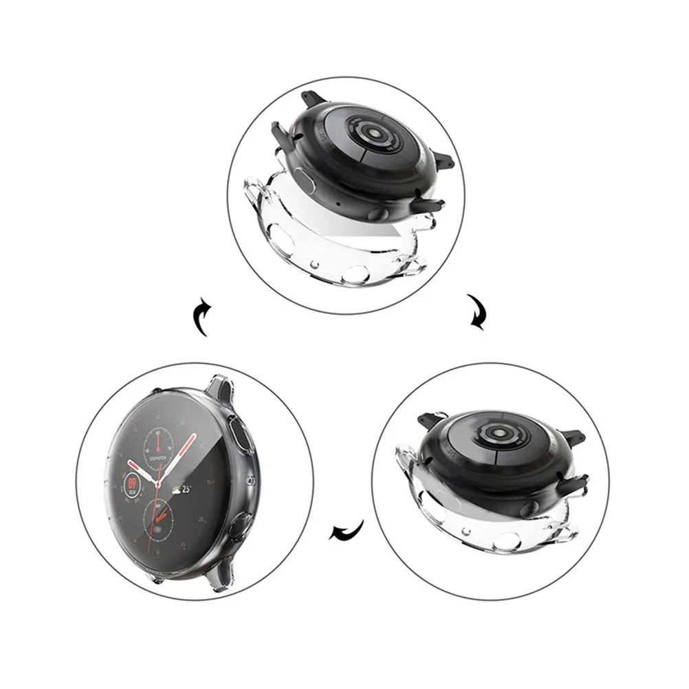 2Pcs Electroplate Watch Case Cover Transparent for 2 44Mm Protective Frame Anti-Scratch Smartwatch Side