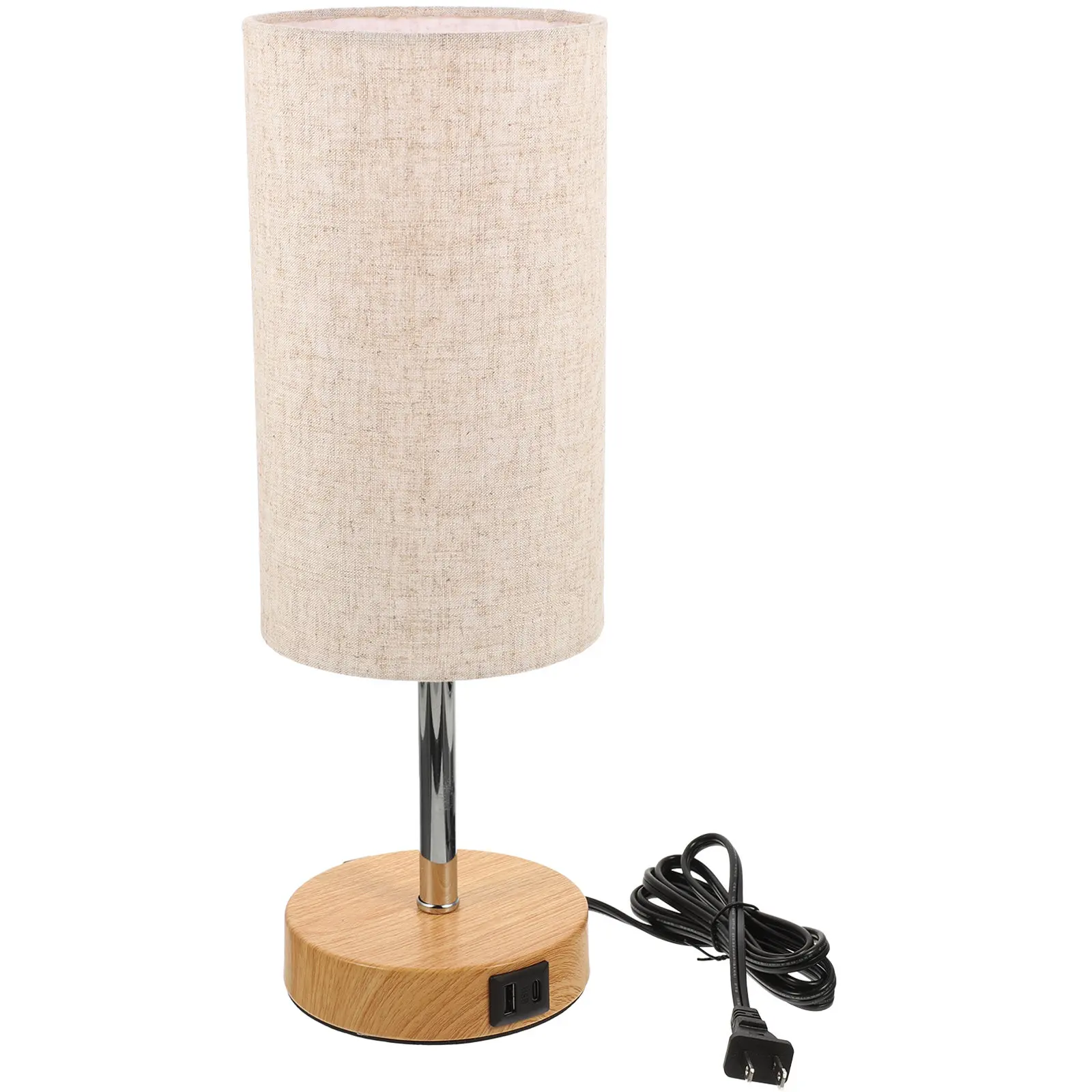 

Bedside Night Light Lamps Bedroom Unique Table Touch Control with USB Lampshade