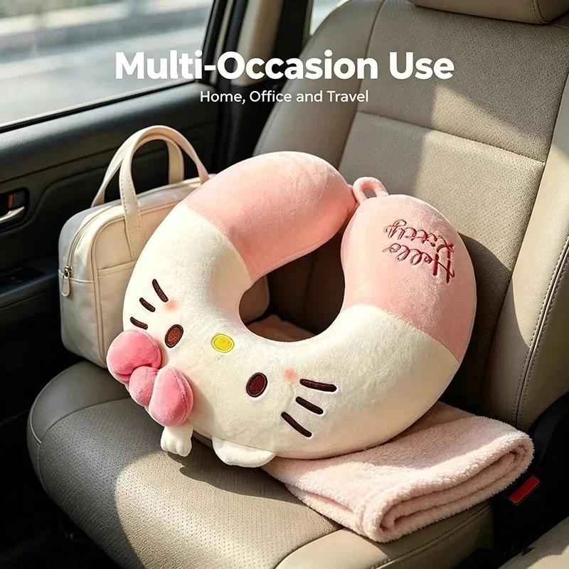Cartoon Hello Kitty Memory Foam U Neck Pillow, Soft Plush Cushion, Multi‑Scene Nap And Decor Pillow