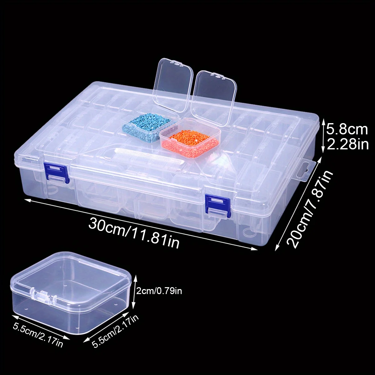 1Set Of 14/20/28/45 Girds, Transparent Plastic Bead Storage Case for Nail Art, Jewelry, Handicraft, Diamond Painting, Mosaic