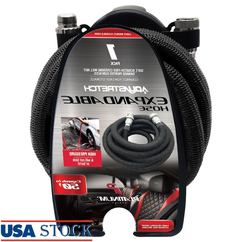 

Расширяемый садовый шланг длиной 50 футов Легкий прочный гибкий водяной шланг Компактное хранилище Прочная конструкция со стойкой для хранения