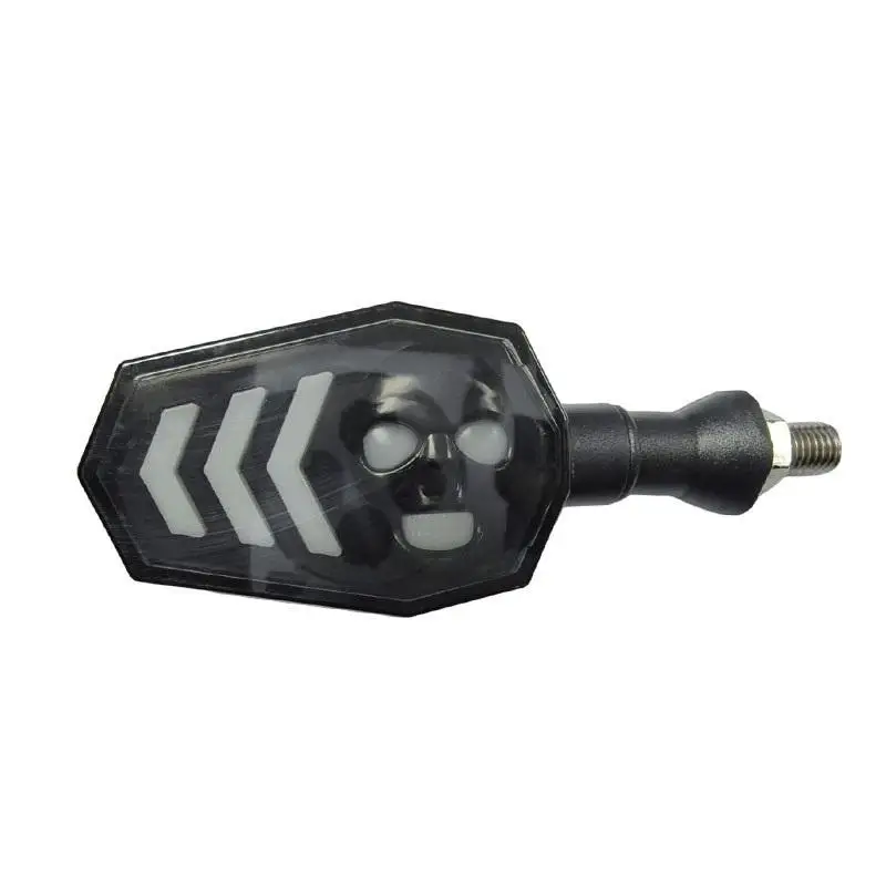 2Pcs Dual Color Skeleton Arrow Amber Flashing Blinker: Motorcycle Owl Shaped LED Turn Flowing Signal