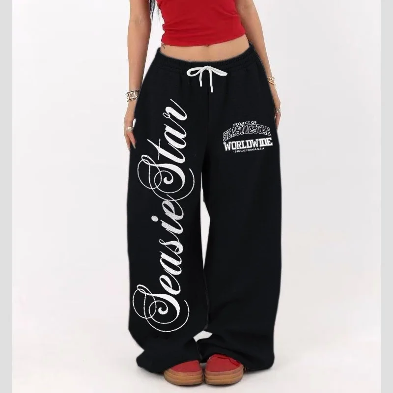 American Vintage Letter Print Y2K Pants Street Personality Trendy Sweatpants Women Fashion All-match New Pants for Men's/Kids