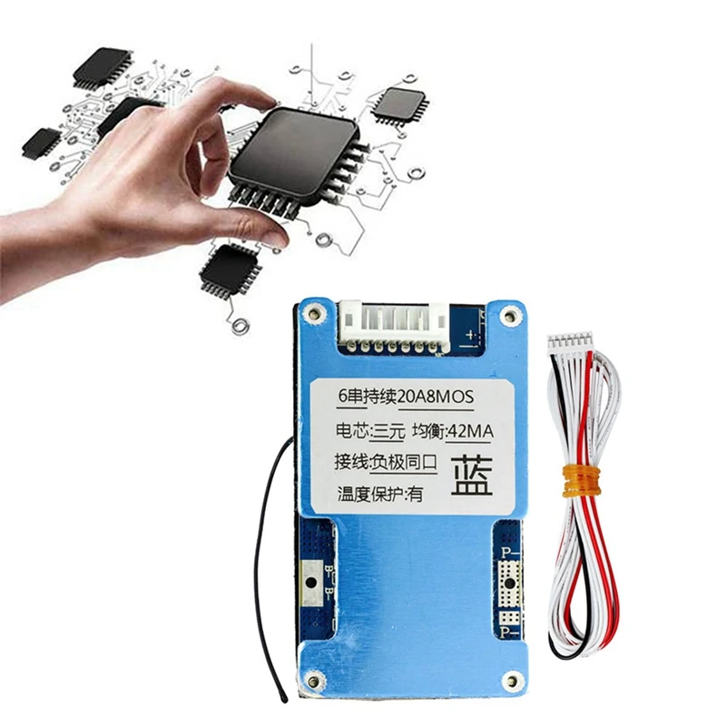 6S 20A 22.2V Li-Ion Lmo Ternary Lithium 18650 Battery Charge Protection Board With Balance And Temperature Protect