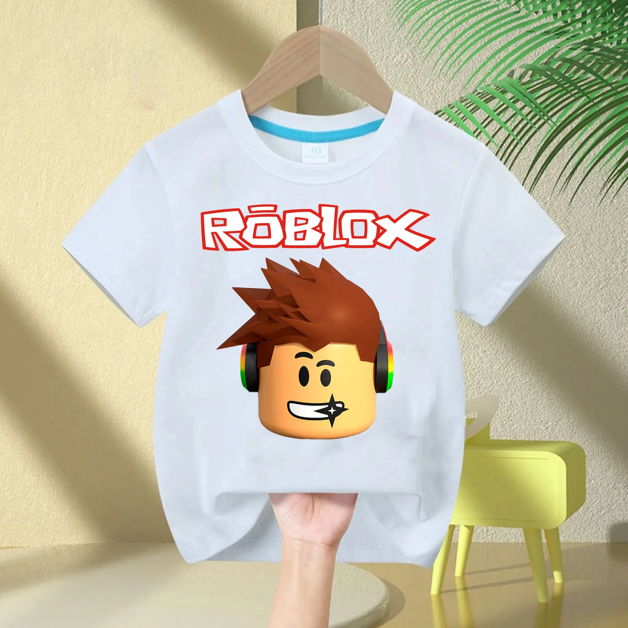 Roblox 2026 Kinder-Baumwoll-T-Shirt, Kurzarm-T-Shirt mit Rundhalsausschnitt und Cartoon-Print für Jungen, Mädchen und Frauen, Lässiges und Bequemes Oberteil – Detail 14