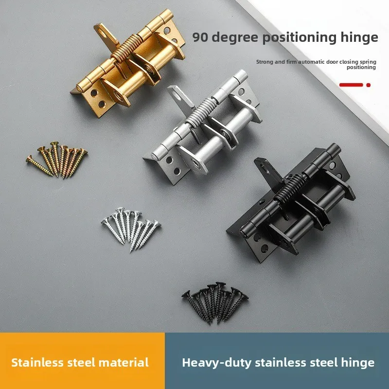 90 Degree Automatic Door Closing Spring Hinge Return Right Angle Locator Stainless Steel Door Closer Hinge