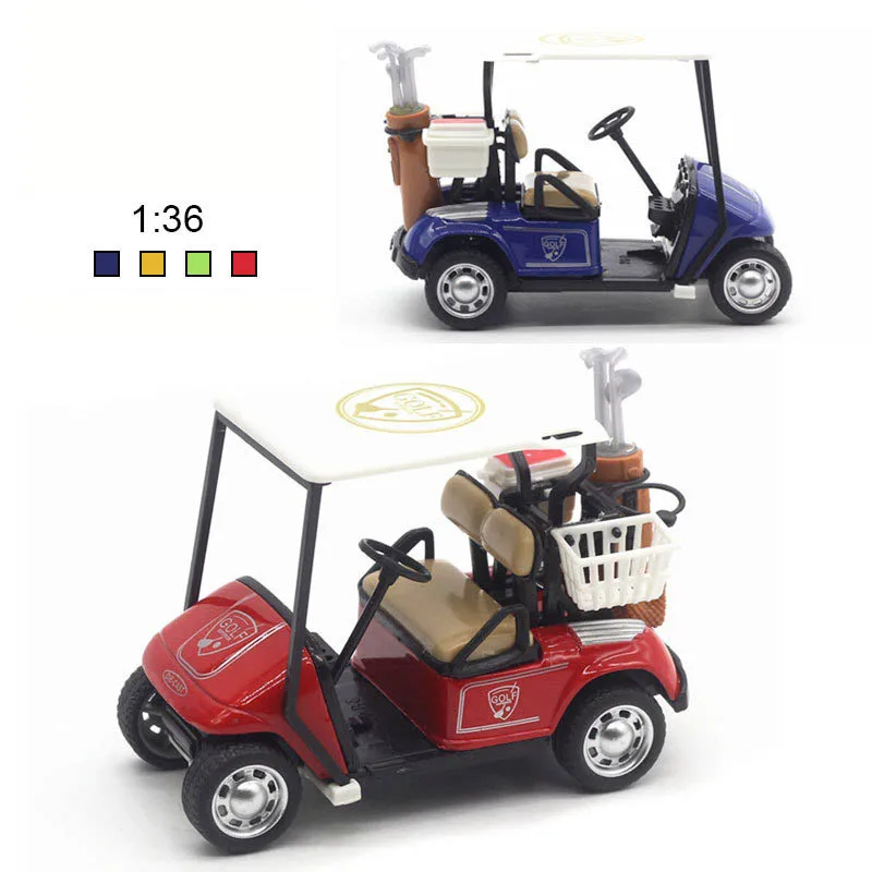 Chariot de Golf à inertie en alliage 1:36, modèle de jouet de Simulation pour enfants, voiture à tirer, chariot de Golf, ornements de jeu de bureau, cadeau d'anniversaire pour garçons