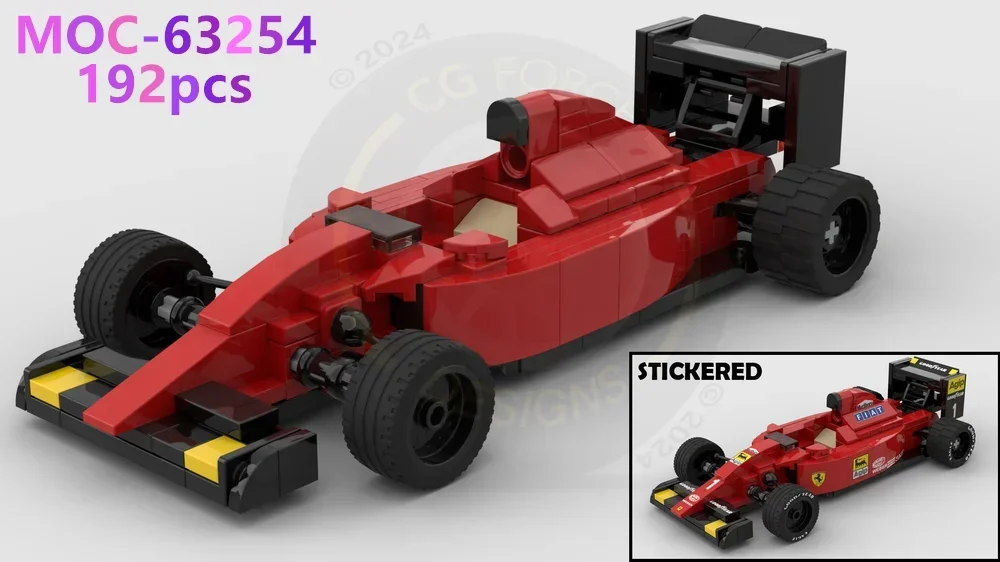 Voiture de course MOC-63254, 192 pièces, blocs de construction compatibles, cadeaux de noël pour enfants