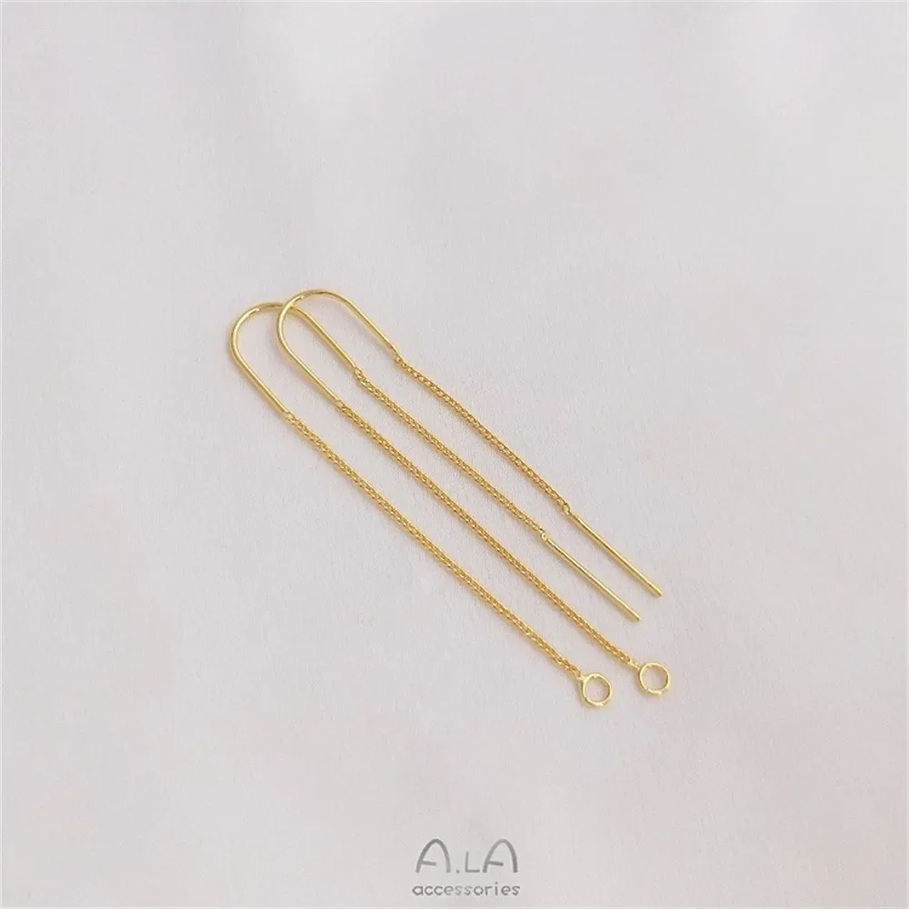 

U-shaped Earring 925 Silver Needle Earring 14K18K Gold Handmade Earring Accessory DIY Chain Strip Earring E191