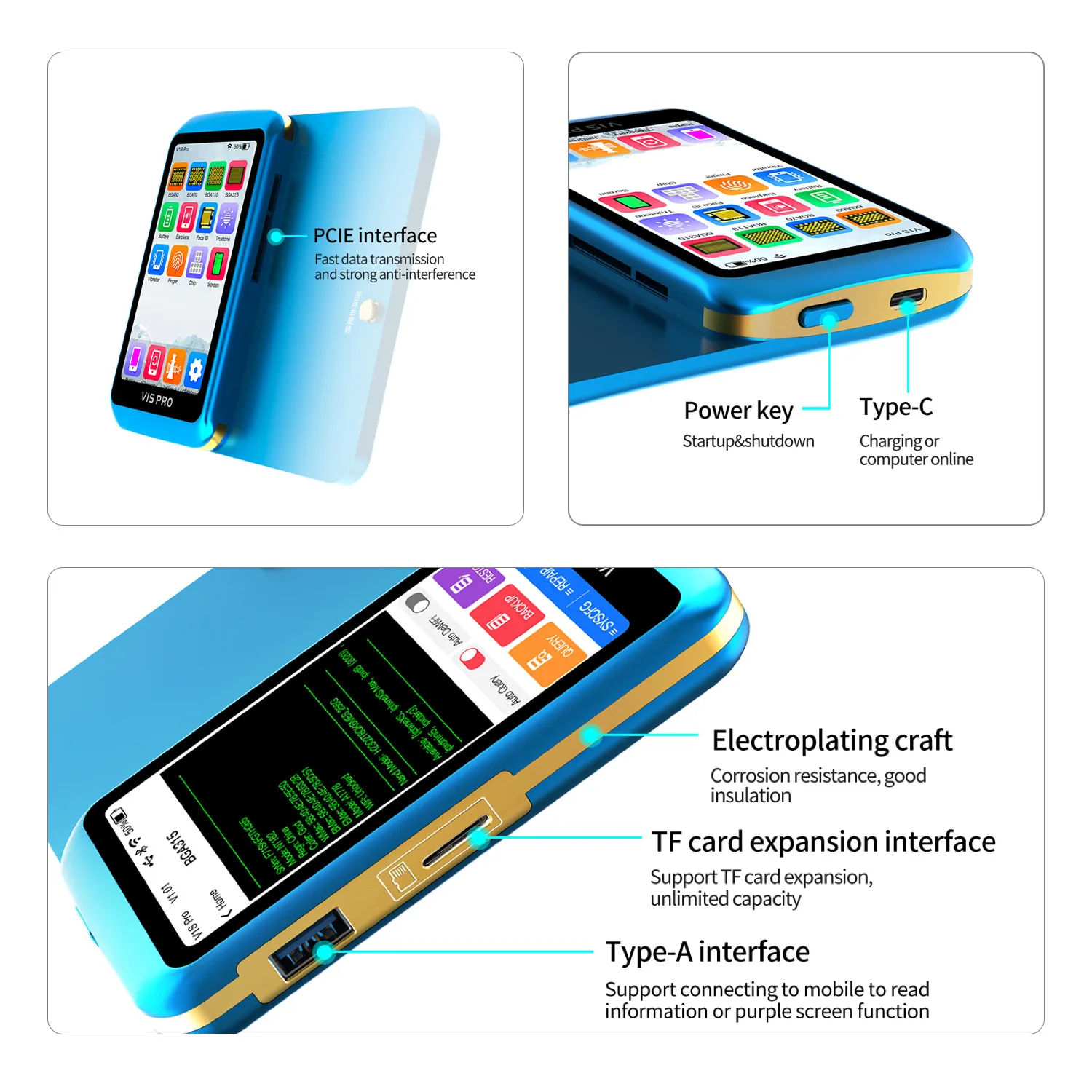 Programmatore JC V1S PRO NAND per iPhone e iPad numero di serie dati di base lettura errore di scrittura riparazione aggiornamento memoria Flash NAND