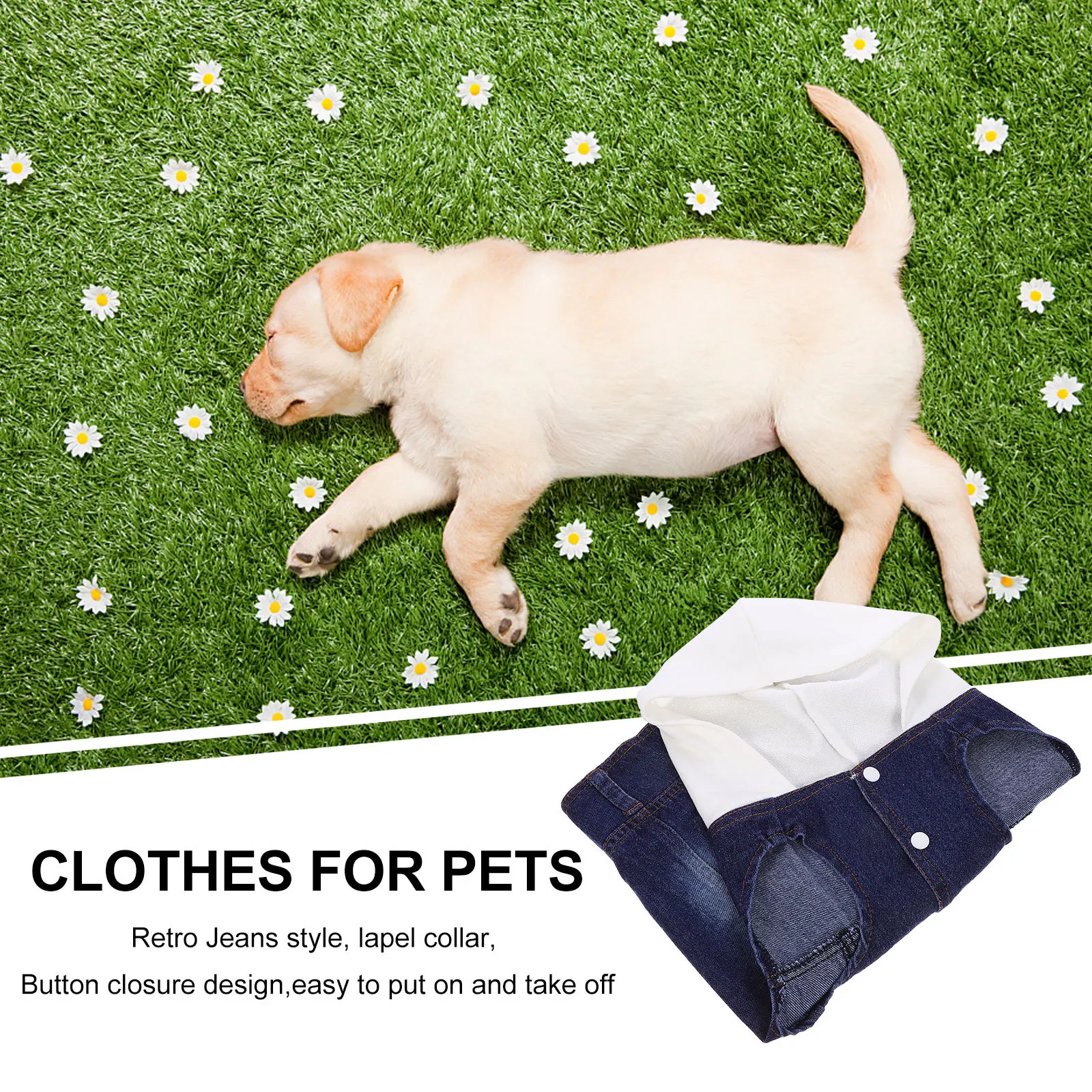 

Fashionable Pet Vests Denim Jacket Cool Dog Apparel Lapel Collar Button Closure Multicolored Design for Chihuahua Poodle Xxl