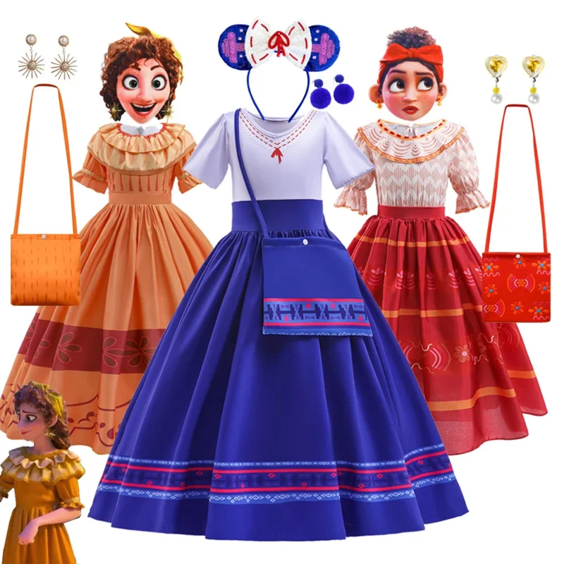 Charm Mirabel Dolores Girls Party Dress Up Madrigal Costume Kids Luisa Pepa Halloween Cosplay Children's Fancy Dresses