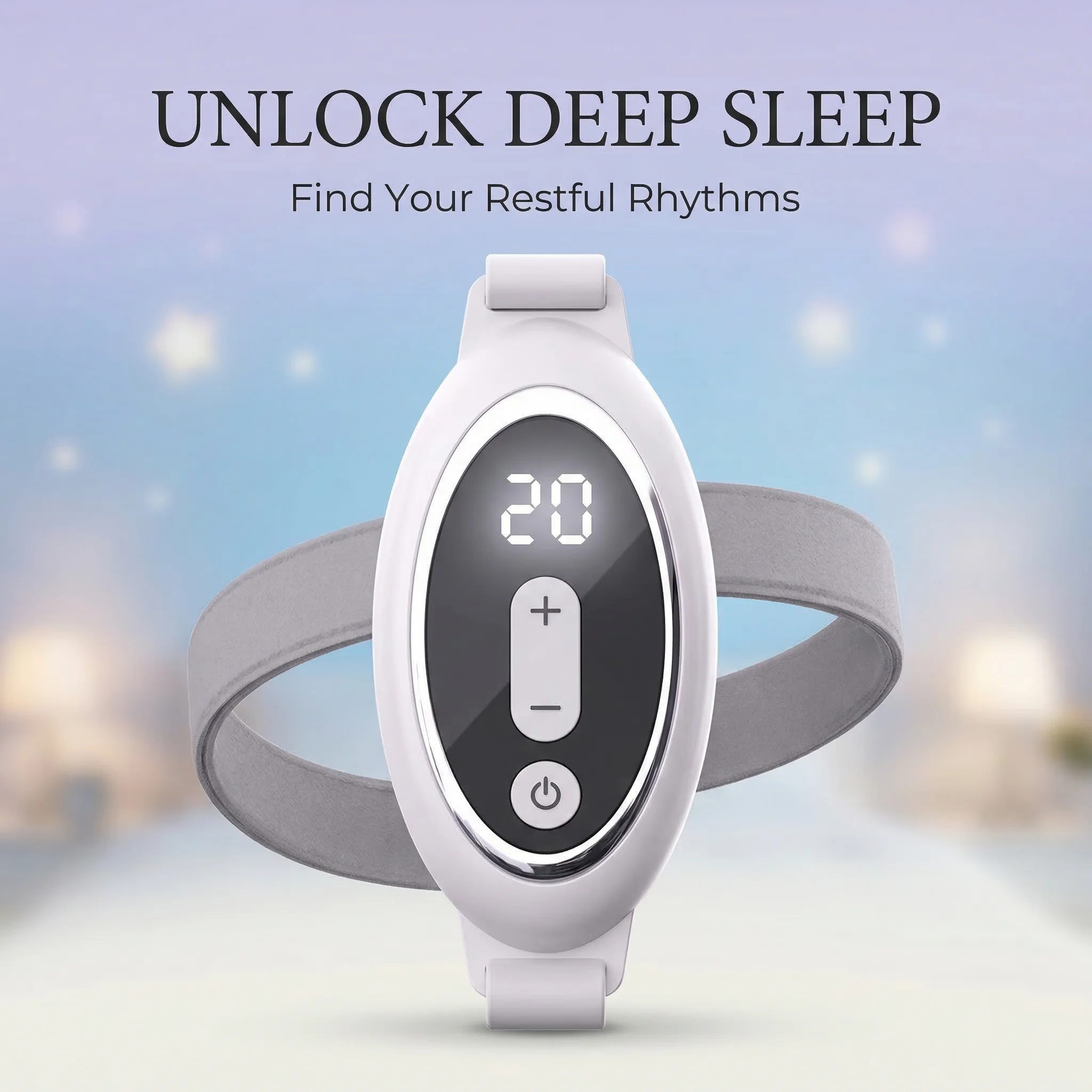 Rechargeable Sleep Aid Device Palm Pulse Sleep Massager Handheld Microcurrent Device for Help Improve Sleep Insomnia Anxiety