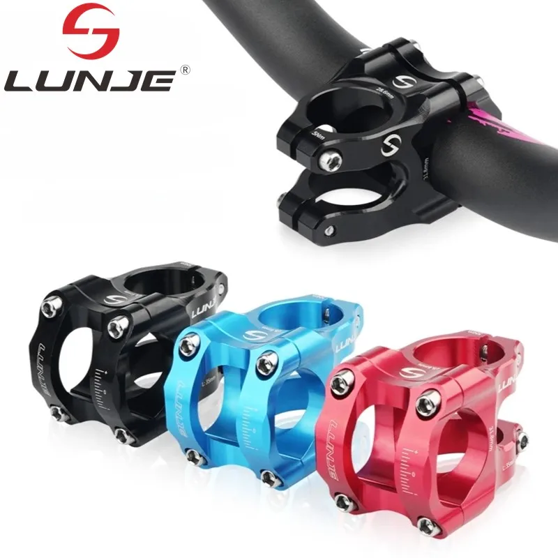 LUNJE Mountain Bike Power Stem CNC Aluminum Alloy Hollow Handlebar Stem 31.8 * 35mm Titanium Stem Mtb Short Stem Bicycle Parts