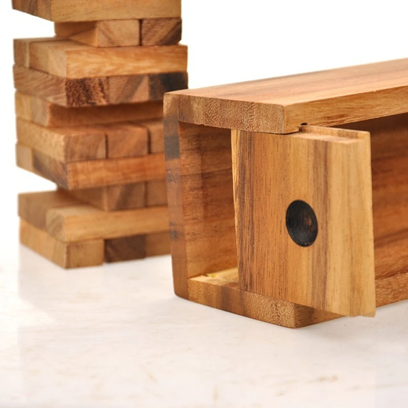 Wood Tumbling Tower Game - Perfect For Party Games, Outdoor Games For Adults And Family, Classic Stacking Block Games