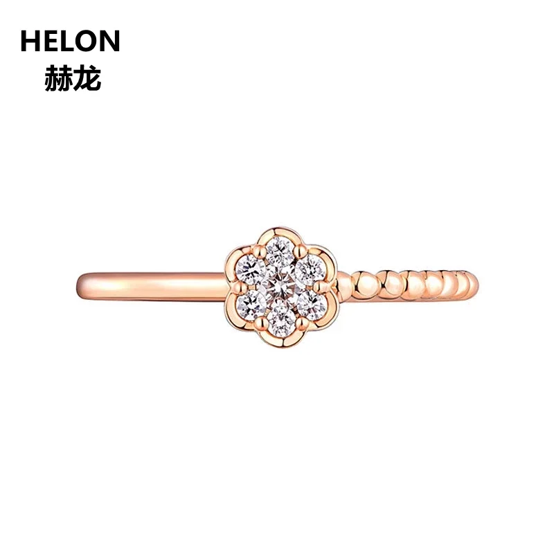 

0.11ct SI/H Full Cut Natural Diamonds Engagement Ring for Women Solid 14k Rose Gold Cluster Diamonds Wedding Ring Fine Jewelry