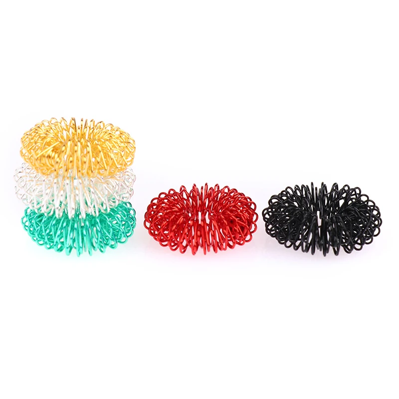 5pcs/Set Stainless Steel Finger Massage Ring Acupuncture Ring Therapy Relax Hand Blood Circulation Pain Relief Health Care