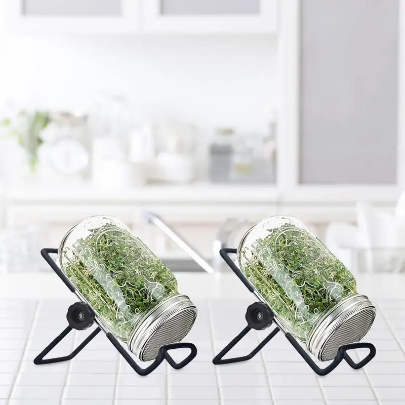 Seed Sprouting Jar Stainless Steel Sprouting Lids Wide Mouth Mason Jars Set Growing Alfalfa Sprout Seeds Salad Sprouts