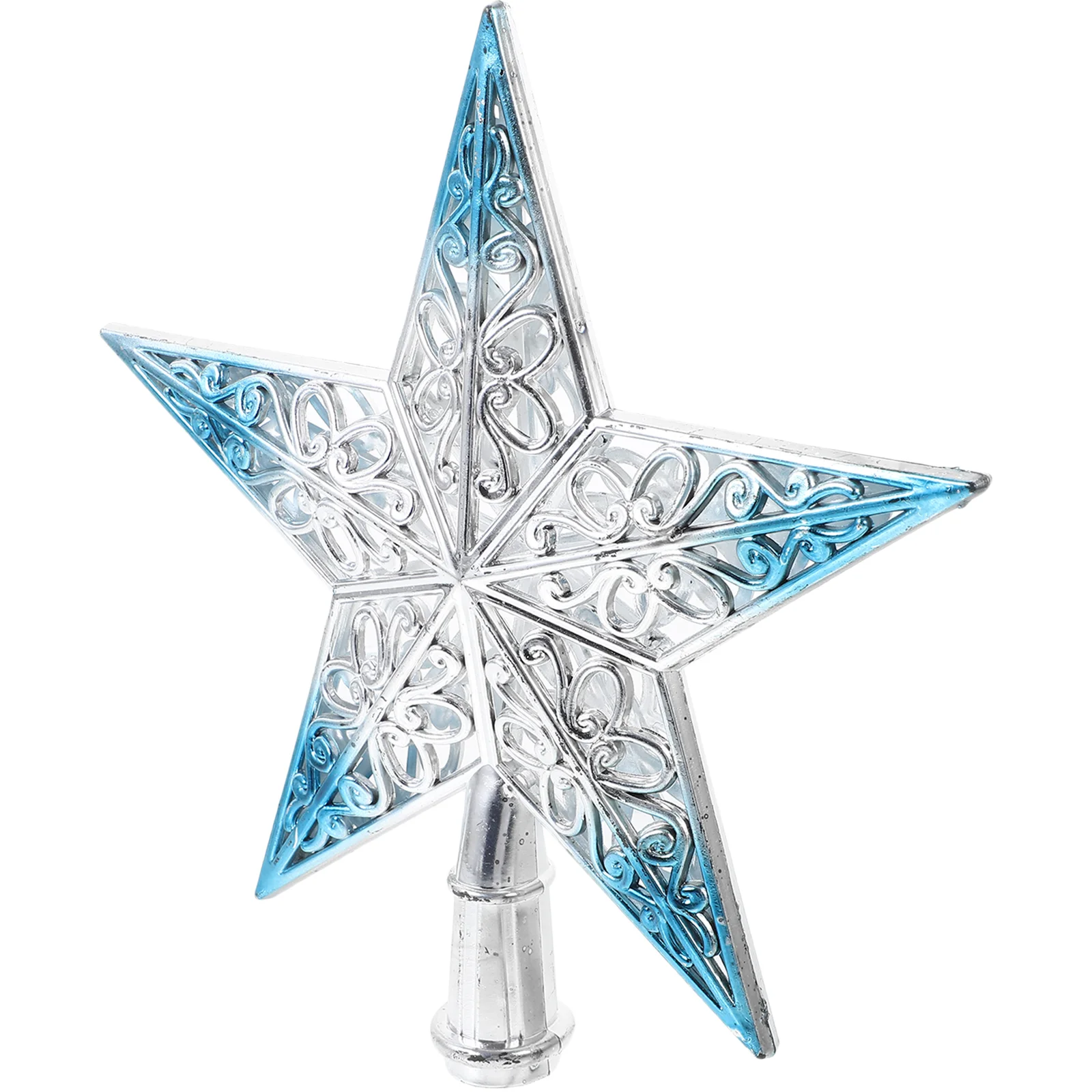 1 PC Christmas Tree Star Topper ตกแต่งพลาสติก Star Tree Topper Xmas Tree Hollow OUT Topper Star