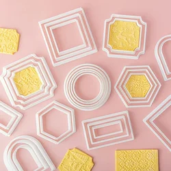 1Pcs Geometric Basic Shapes Cookie Mold Round Square Arch Fondant Cookie Cutting Mold Biscuit Cutter Baking Tool Cake Decorating