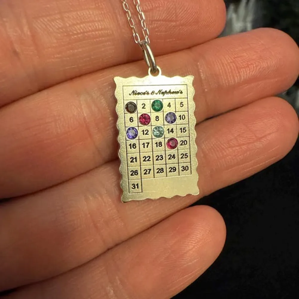 

Персонализированный календарь на заказ, ожерелье с камнем, минималистичный кулон, ожерелья для пары, подарок на день рождения, годовщину, свидание