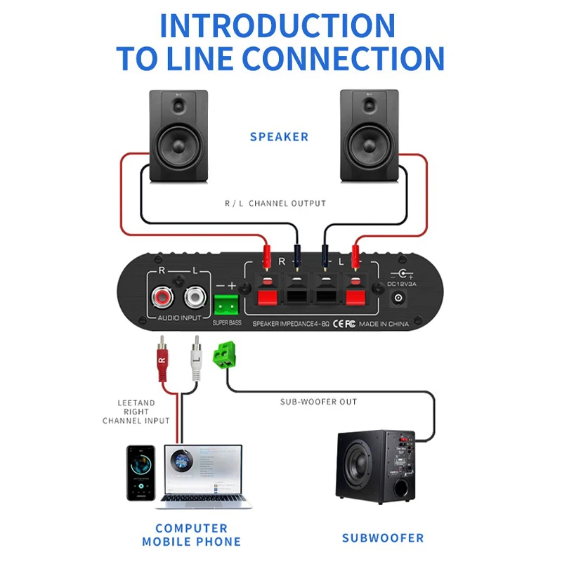 LEPY LP-838USB 2.1 Channel Amplifiers Bluetooth Hifi 12V Car Home Amp Support USB Lossless Music Play Digital Audio Amplificador