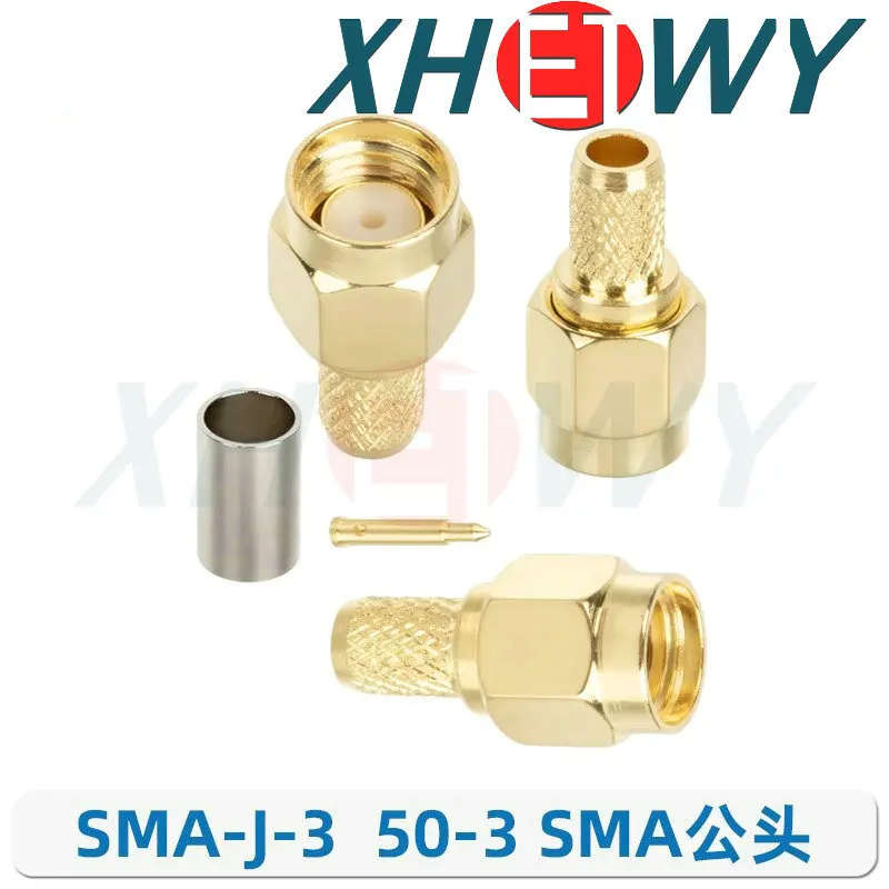Pure copper 50-3 feeder connector crimping RG58 plug SMA BNC TNC UHF M F N RF connector connection connector