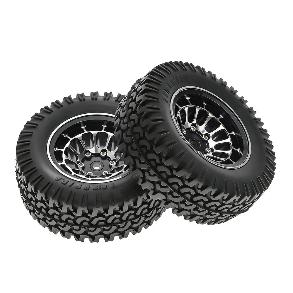 1.55-inch Metal Wheel Hub+rubber Tire For 1/10 Rc Rock Crawler Cars Axial Cc01 Tf02 Lc70 90069 D90  MJX Rgt Rc4wd