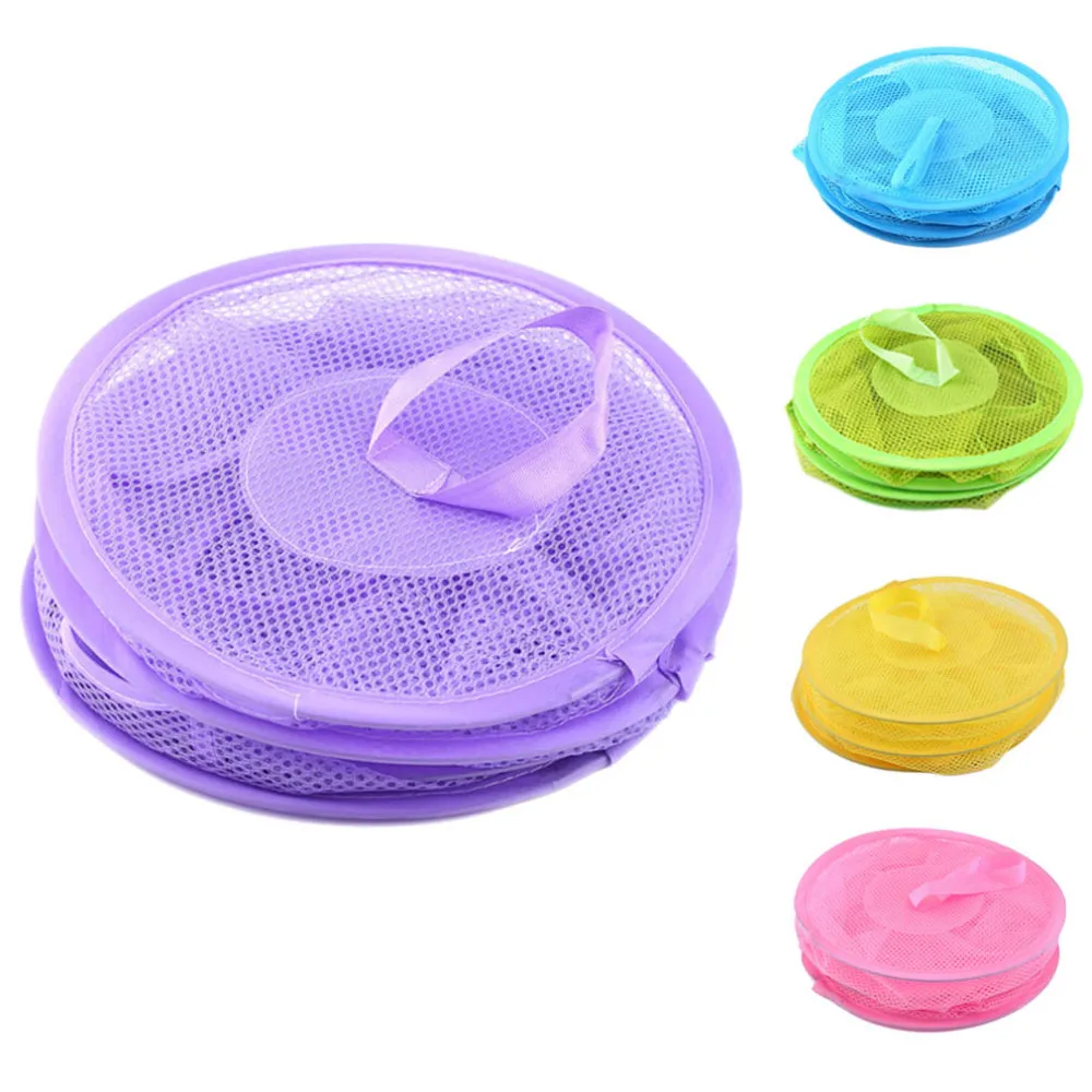 Colorful Nylon Mesh Fabric Hanging Laundry Basket Storage Basket for Toy Washing Basket Dirty Clothes Sundries Basket Box