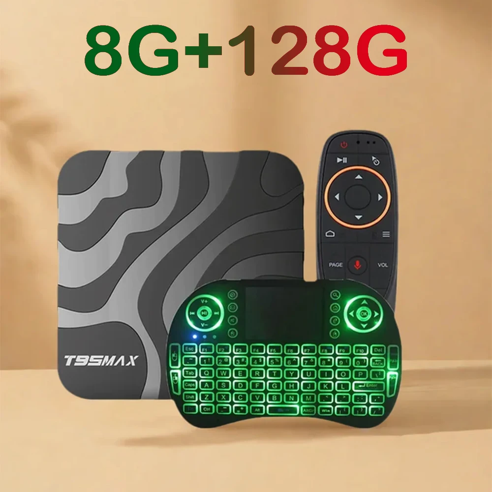 T95 Max Smart TV Box Android 14 Ram 4GB 8GB Rom 64GB 128GB Dual 2.4G 5G Wifi 8K Google Voice Assistant Media Player Set Top Box