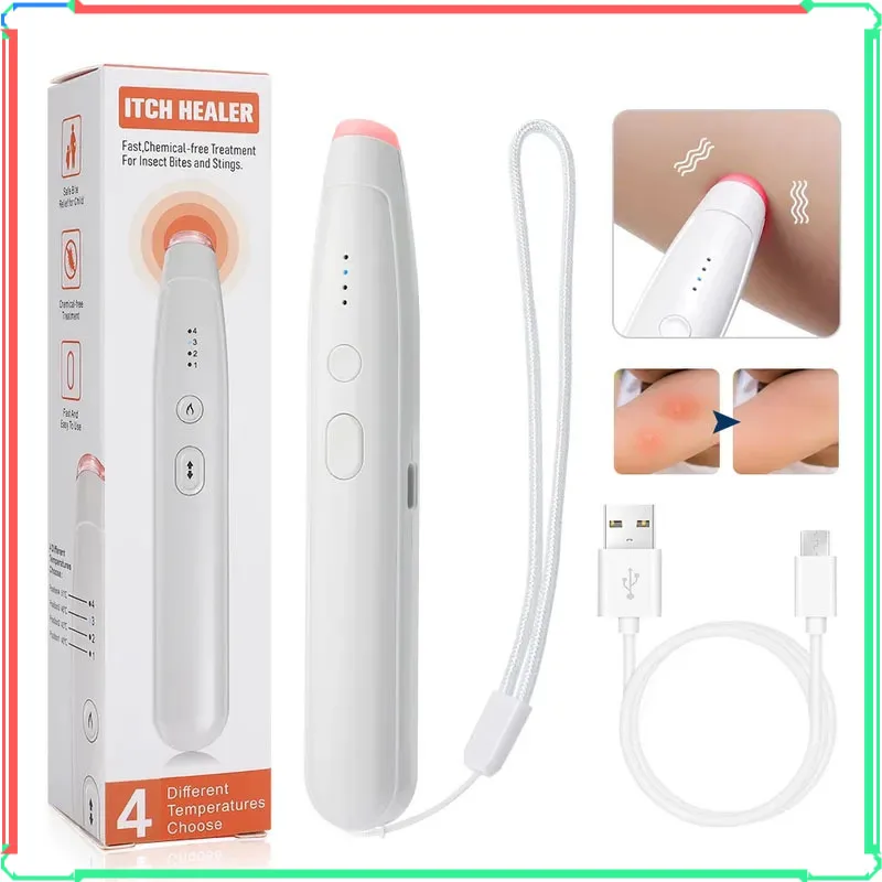 

Rechargeable Portable Mosquito Bite Itch Relief Pen Heat Therapy Bug Insect Bite Relief Tool for Outdoor Camping Children