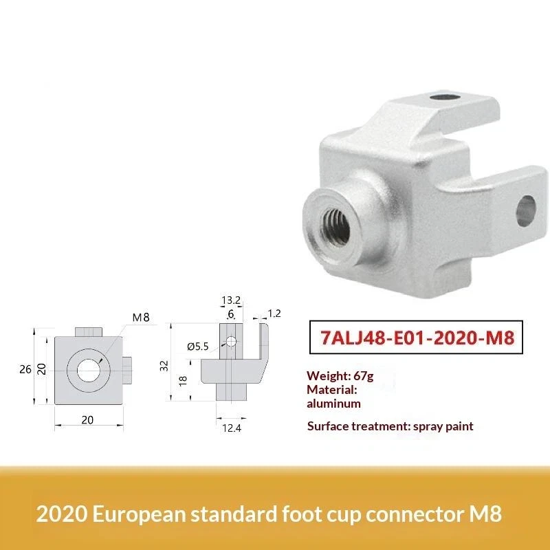 Premium Aluminum Caster Wheel Cup Connector M6-M12 1Pc Fits 3030 4040 4545 Profile for Lab Equipment Frame Assembly