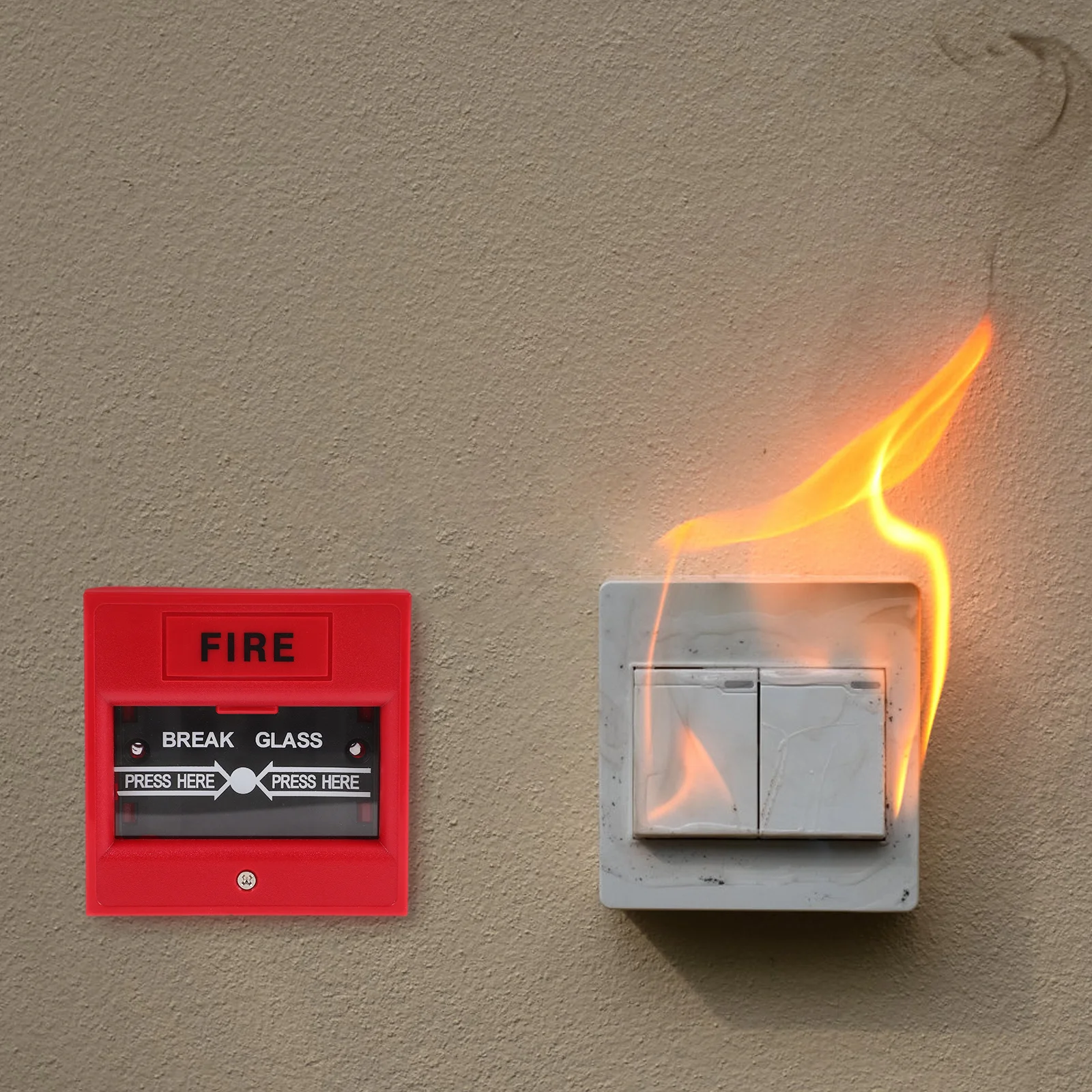 Dispositivo de alarme de quebra de vidro de segurança para controle de acesso de saída de incêndio Liberação de porta de emergência Design de plástico resistente Alarme de quebra de vidro