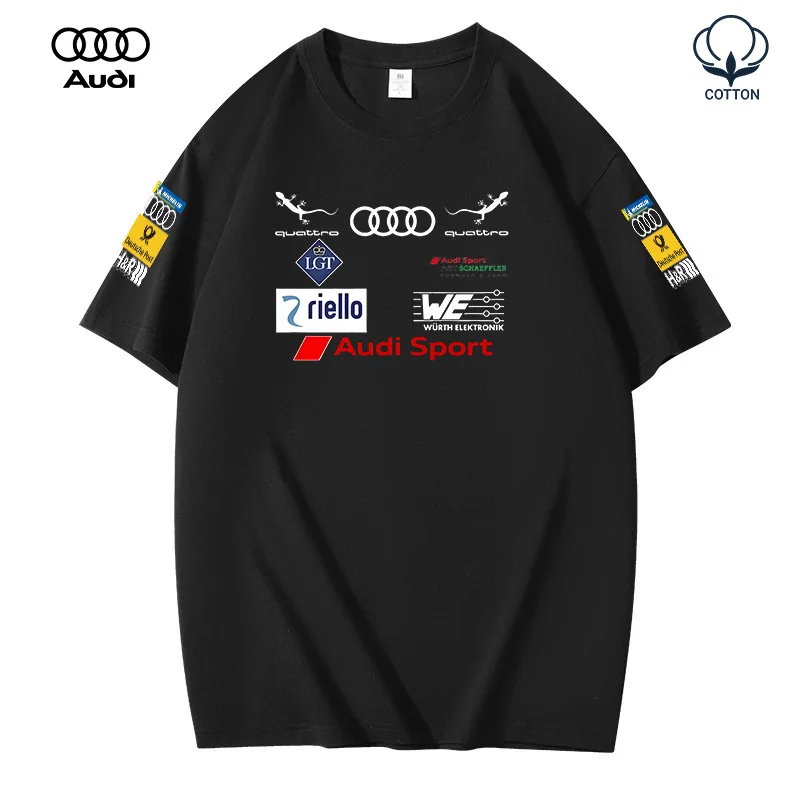 Audi Racing Team Short-Sleeved T-Shirt - Fashionable Cotton Short-Sleeved T-Shirt, specially designed for car enthusiasts and fa