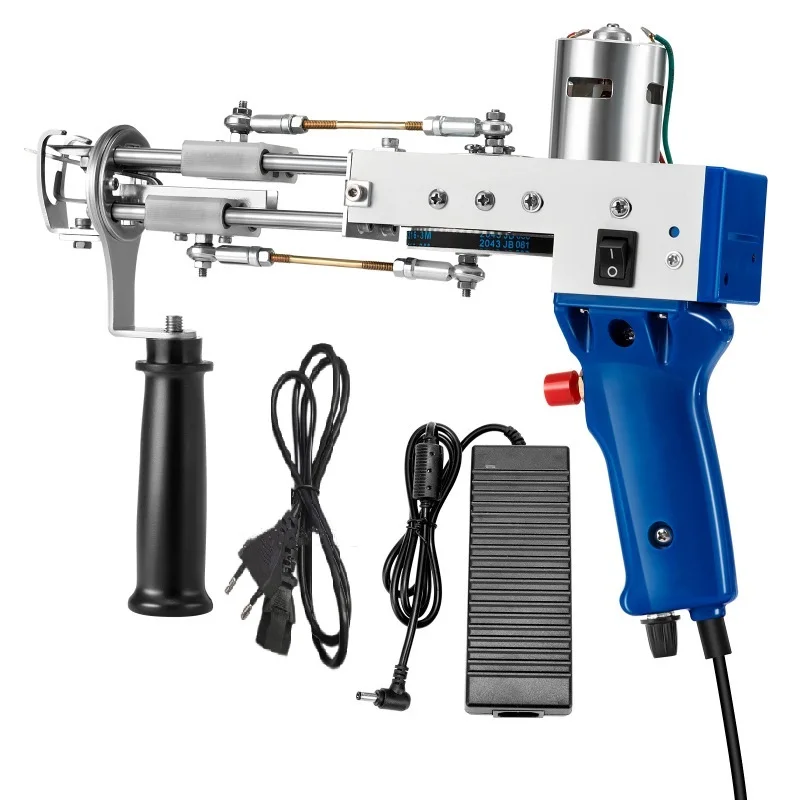 Pistola de artesanía eléctrica 2 en 1, pistola de mano, máquinas de flocado de alfombras, pila de corte de bucle
