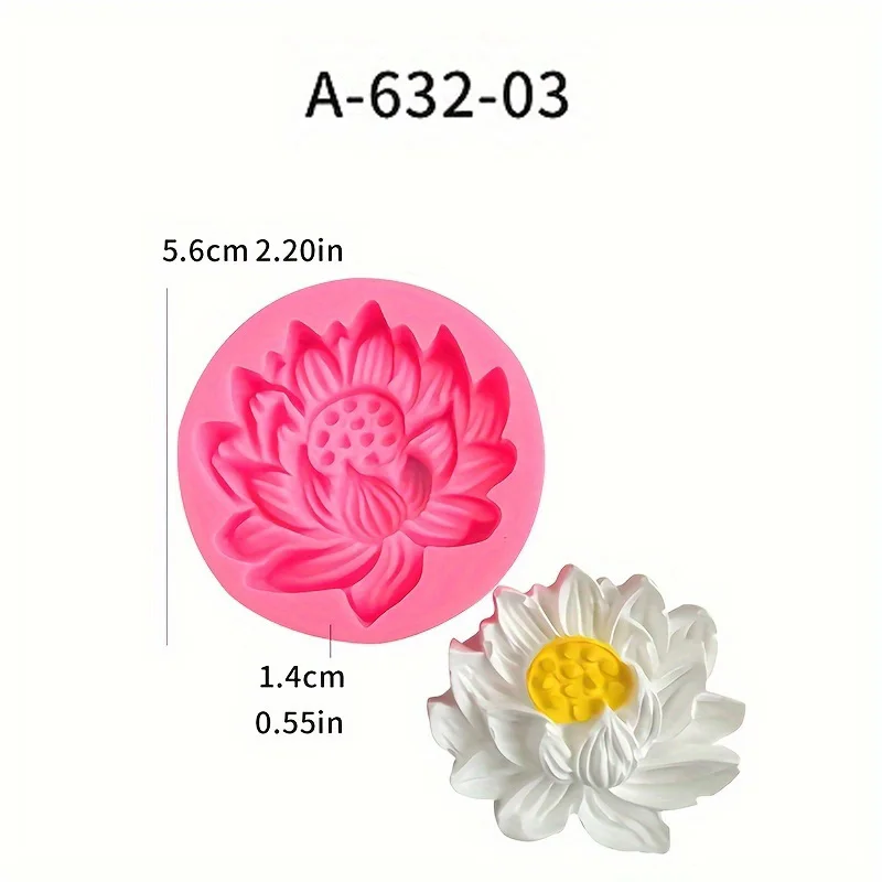 1 piece, lotus large, medium, small silicone mold, lotus chocolate flip sugar aromatherapy candle soap decorative mold