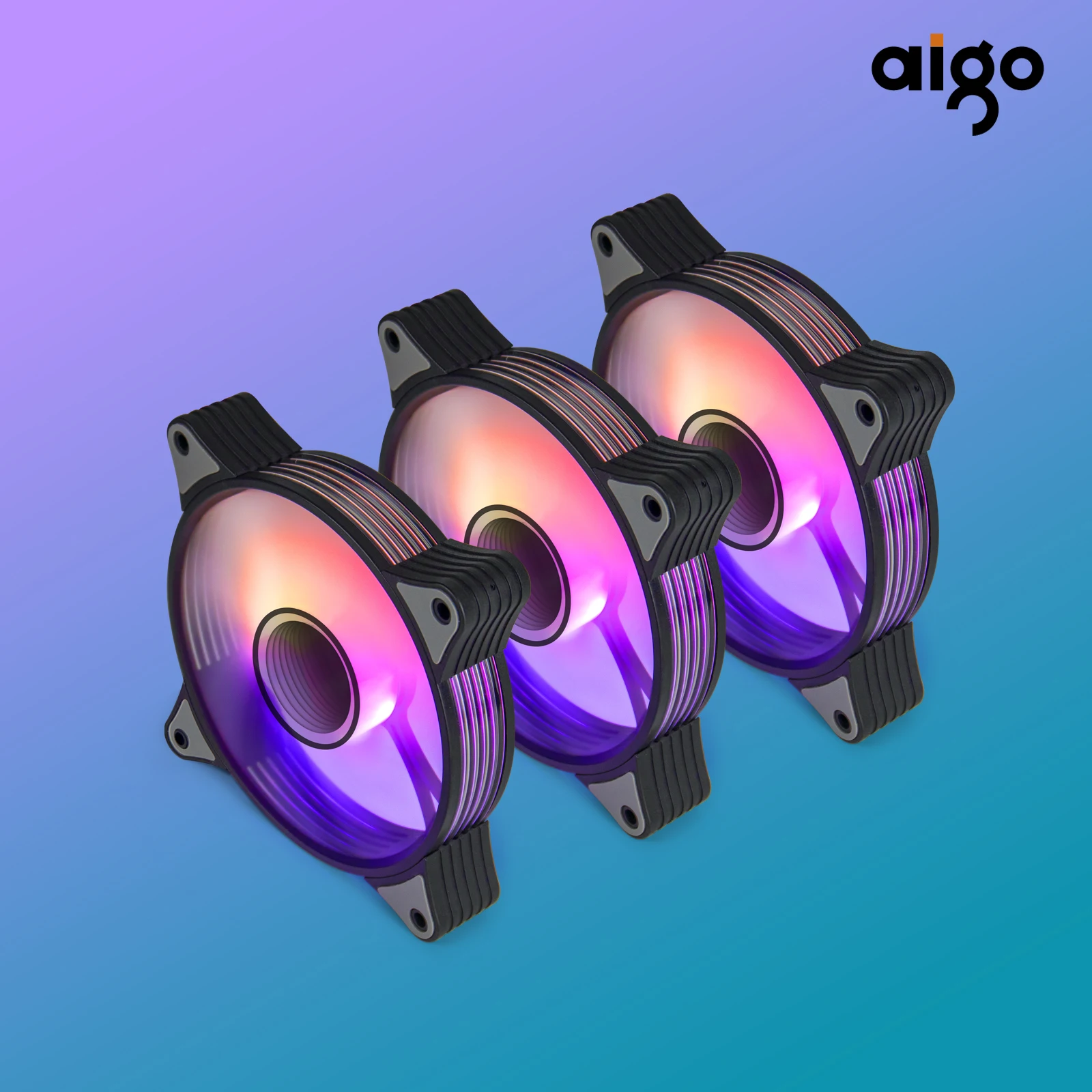 Aigo AR12PRO Ventilador con cubierta de computadora Ventoinha PC espacio ilimitado 120mm RGB Ventilador 4 pines PWM CPU Ventilador de refrigeración 3pin5v Argb 12cm Ventilador