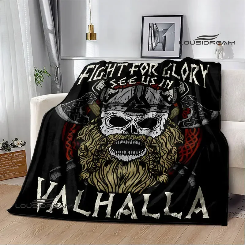 Viking vegvisir shield printed blanket retr flannel soft and comfortable home travel blanket bed blanket birthday gift