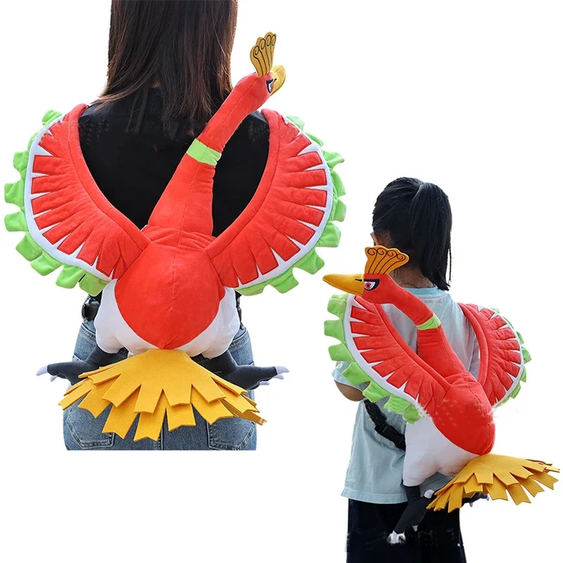 

Ho-Oh Pokemon Plush Toys Anime Doll Bag Phoenix Bird Cute Cartoon Pokémon Backpack Plushie Stuffed Gift for Kids Christmas