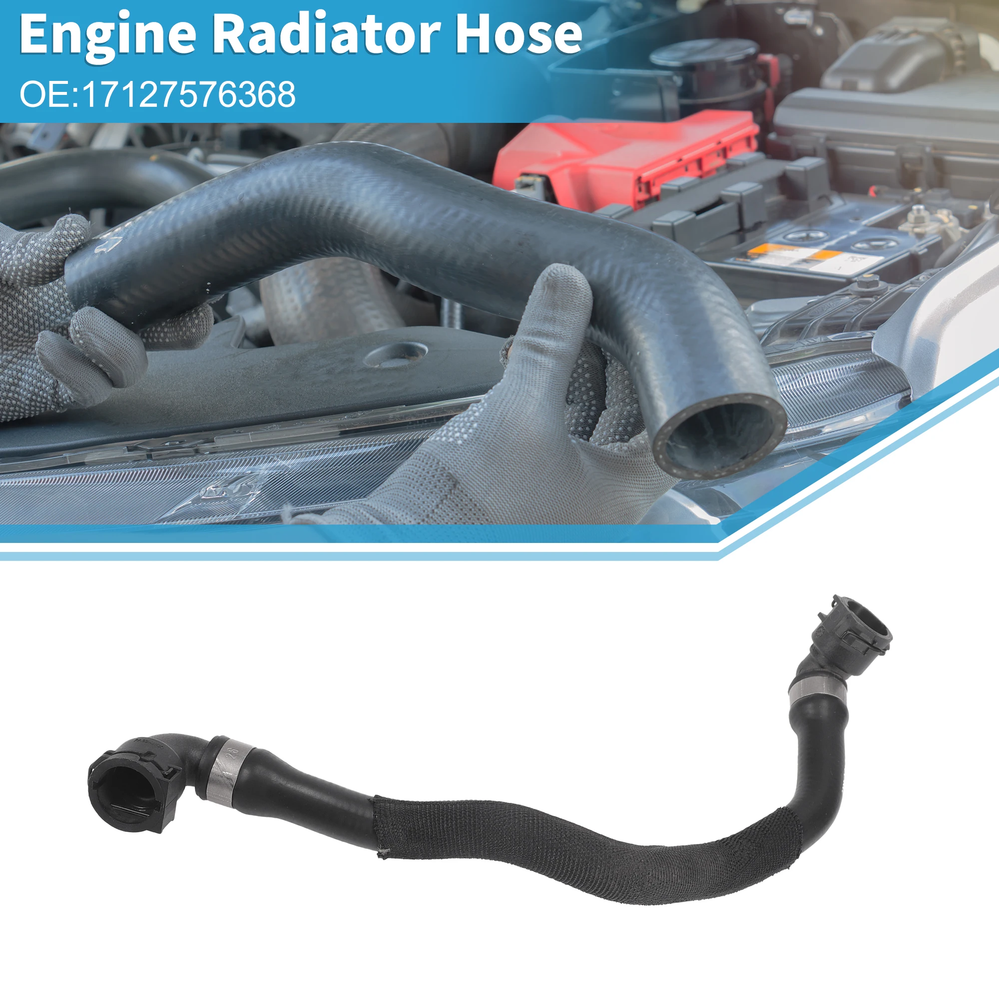 

Шланг радиатора двигателя UXCELL No 17127576368, шланг охлаждающей жидкости для BMW X6 3.0L 2008-2019, резиновый, черный