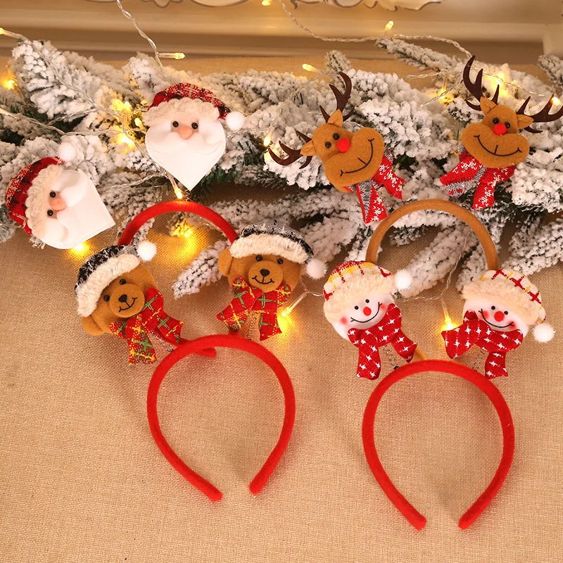 Fashion Christmas Hair Bands Women Girl Classic Elastic Headwear Antler Santa Xmas Party Decoration Headbands Hair Accessories