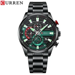 Gurren 8415 Men's Waterproof Watch Calendar Steel Band Men's Watch Six Hand Quartz Watch