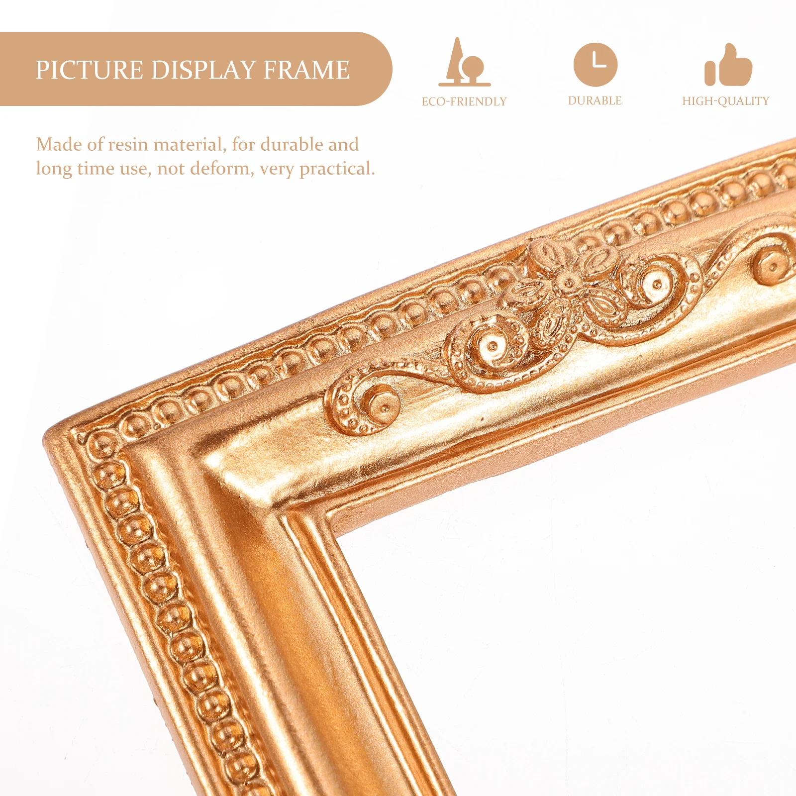 

2Pcs European Style Resin Picture Frames Gold Rope Vintage Decorative Metal Texture Photo Display Frames Home Wall Ornaments