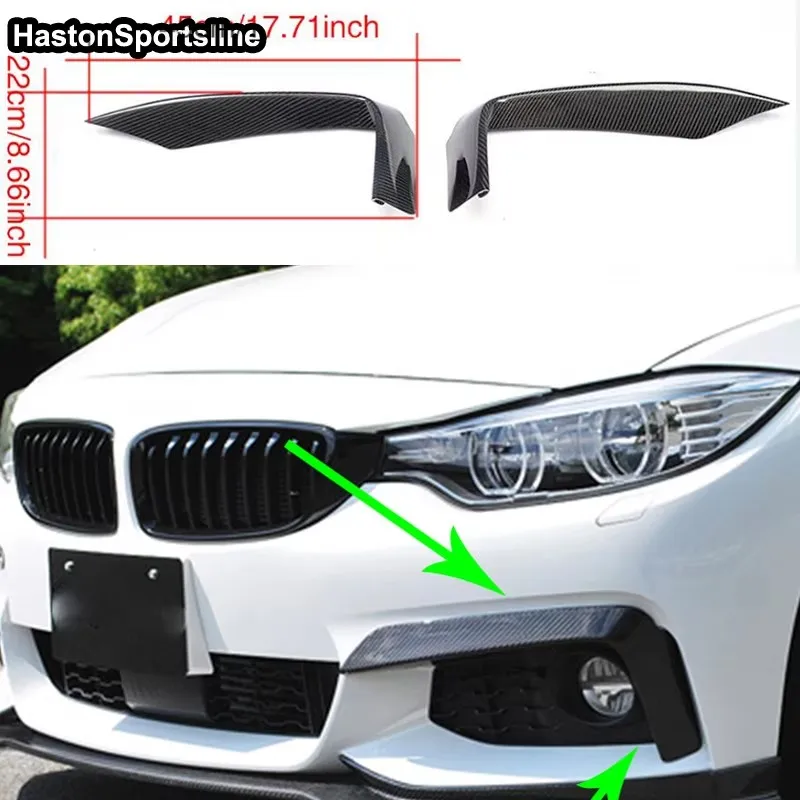 Para bmw série 4 f32 f33 f36 fibra de carbono amortecedor dianteiro guarnição luz nevoeiro capa lâmpada guarnição 2014 2015 2016 apenas mtech motr