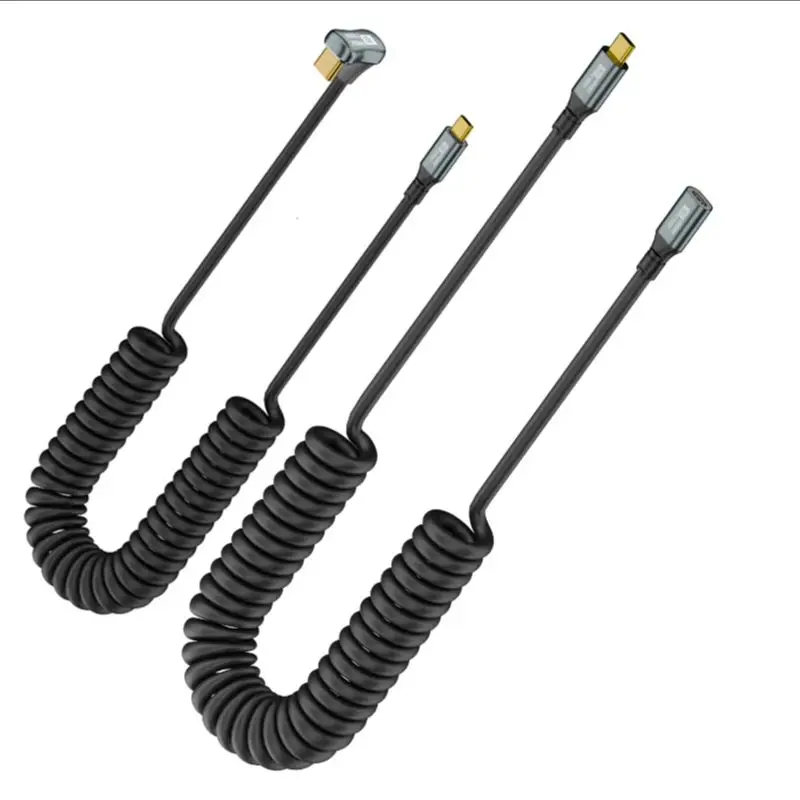

PD 100W Spring USB Type C Extender Cord Cable for Samsung Xiaomi Huawei Phone Fast iPhone15 Charger Wird PD USB3.2 Data Cable 8K