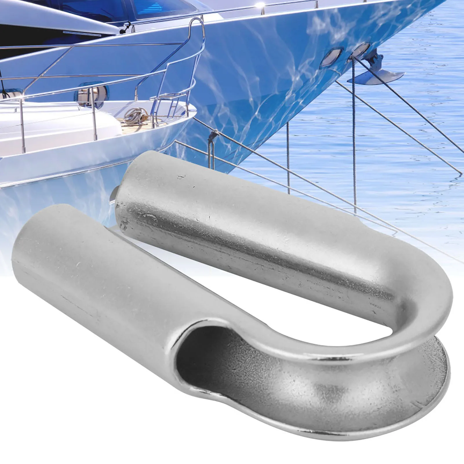 Edelstahlrohr-Schlaufe aus 304er Edelstahl für Windenseil, Bootszubehör, Windenseil-Schlaufe, Edelstahlrohr-Schlaufe