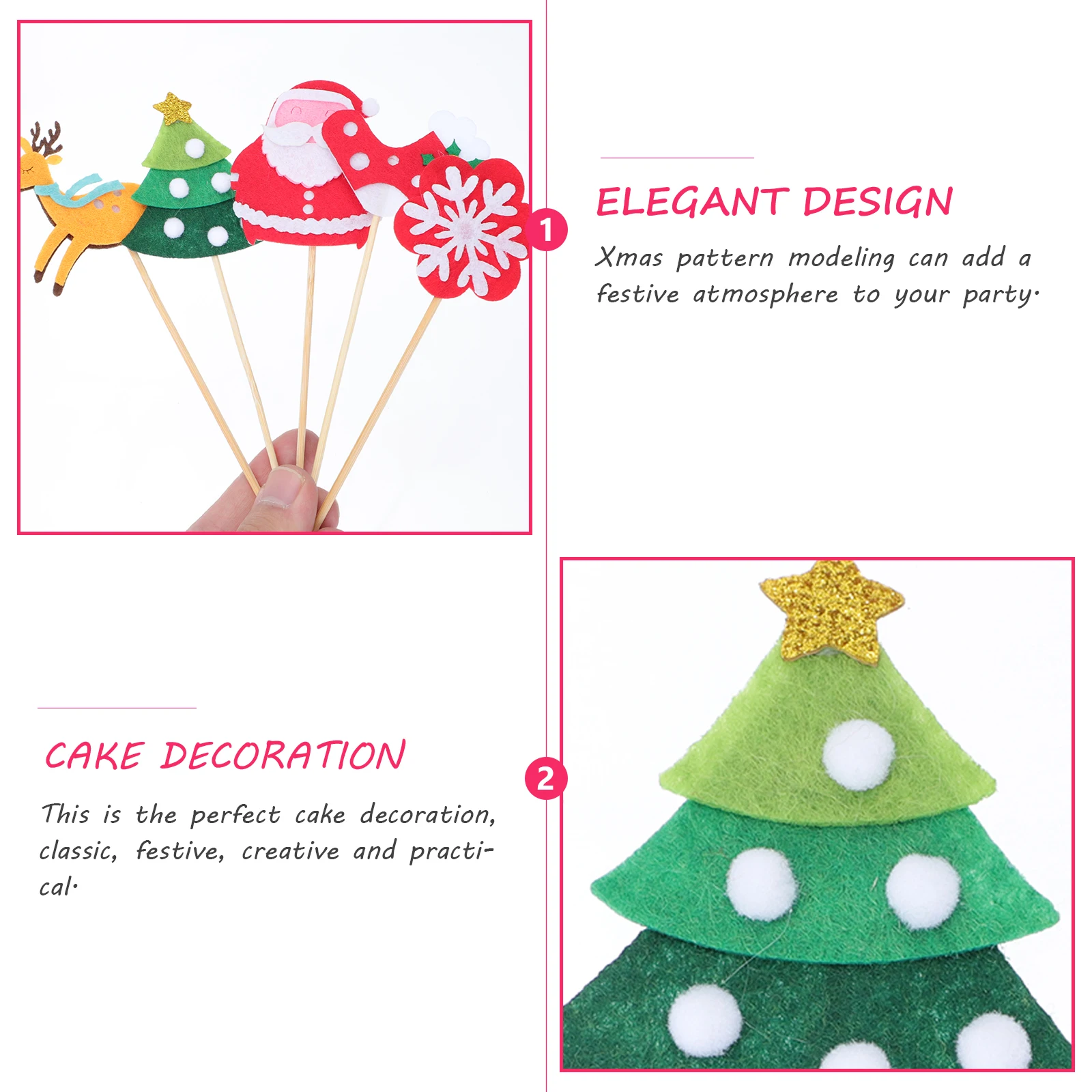 

25 Pcs Jesus Christmas Decor Decorations Felt Xmas Dessert Pick Christams Cake Topper