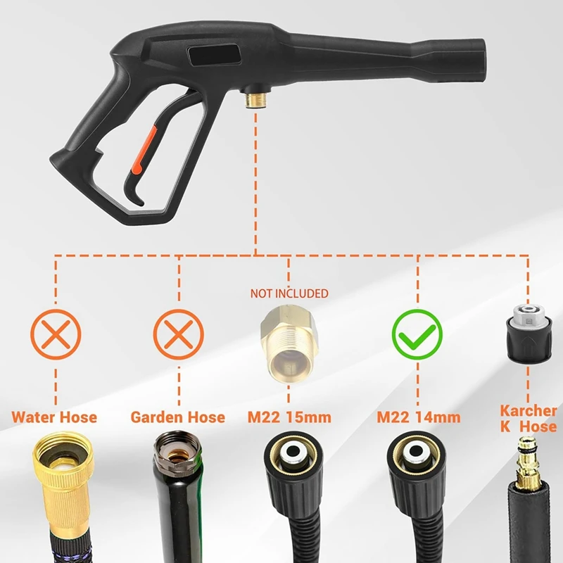 High-Pressure Cleaninggun With Replacement Extension Rod, Compatible With K2, K3, K4, K5,K6,K7,Electric Cleaningmachines