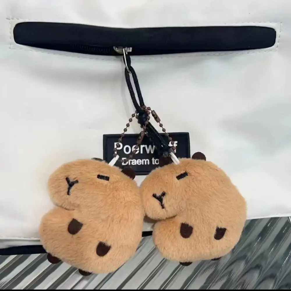 Porte-clés ours en peluche doux pour couple, joli pendentif ours couineur, jouets de dessin animé